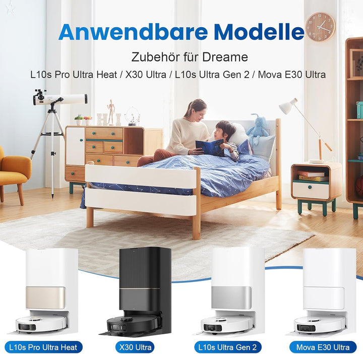 18 Stück Zubehörset für Dreame L10s Pro Ultra Heat / L10s Ultra Gen 2 / X30 Ultral/Mova E30 Ultra Sa