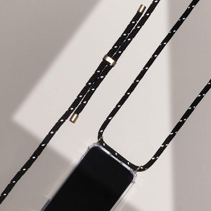 KNOK Premium Handykette für Apple iPhone 15 Pro Max, Reflect Black | Silikonhülle mit fest verbunden