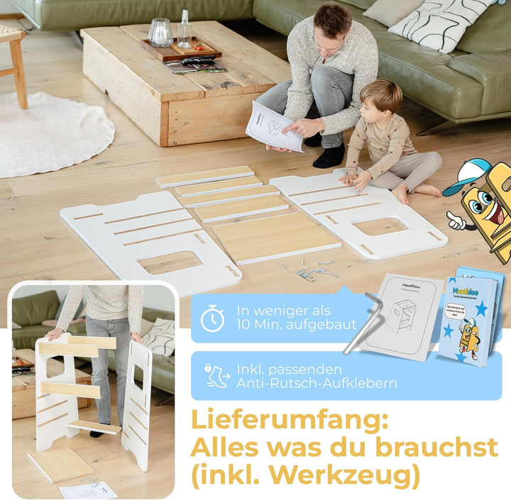 Lernturm für Kinder ab 1 Jahr – Mit Aktivitätskarten für echte Nutzung im Alltag, sicherer Learning