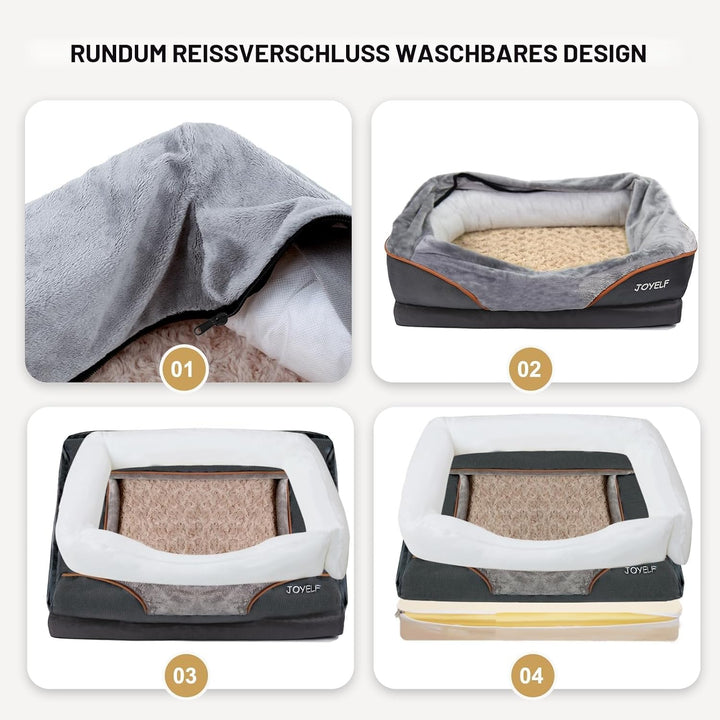 JOYELF Grosses Hundebett Memory Foam orthopädisches Hundebett &amp; Hundesofa mit abnehmbarem waschbarem