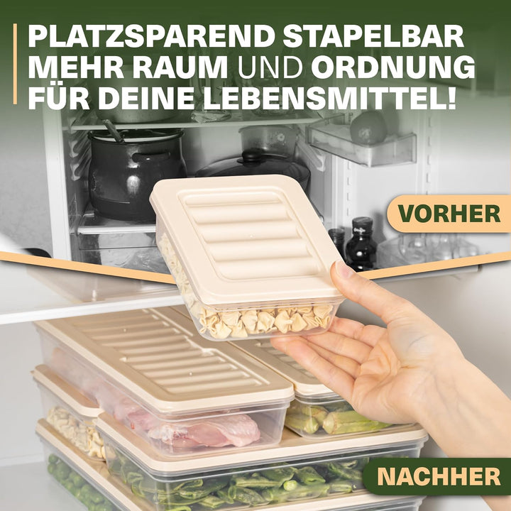 Viwares Stapelbare Gefrierdosen 10er Set, Gefrierfach & Kühlschrank Organizer mit Deckel, Frostfest