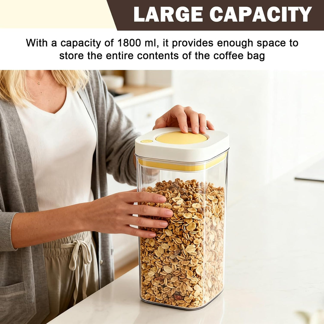 2er Set Kaffeedose Luftdicht, Vorratsdosen 1800 ml, Kaffeebohnen Behälter, Kaffeebehälter Luftdicht,
