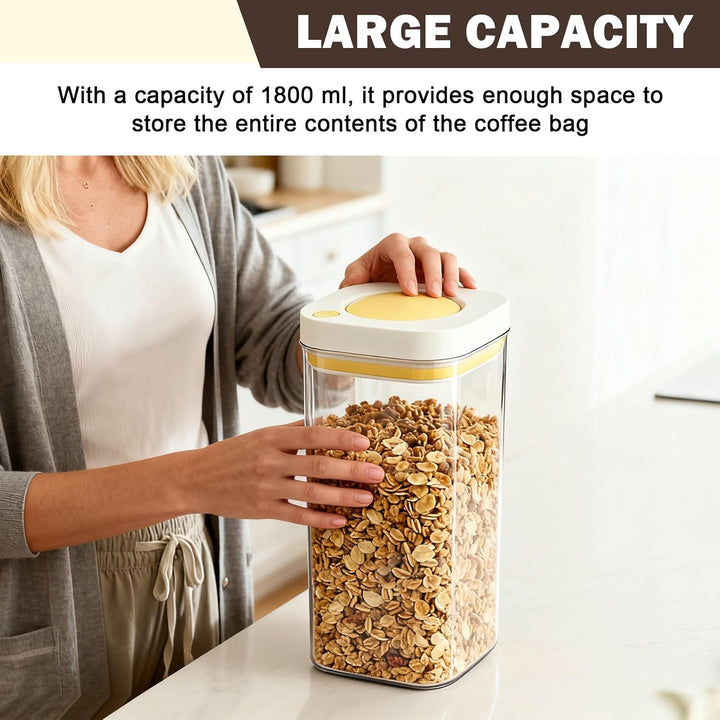 2er Set Kaffeedose Luftdicht, Vorratsdosen 1800 ml, Kaffeebohnen Behälter, Kaffeebehälter Luftdicht,