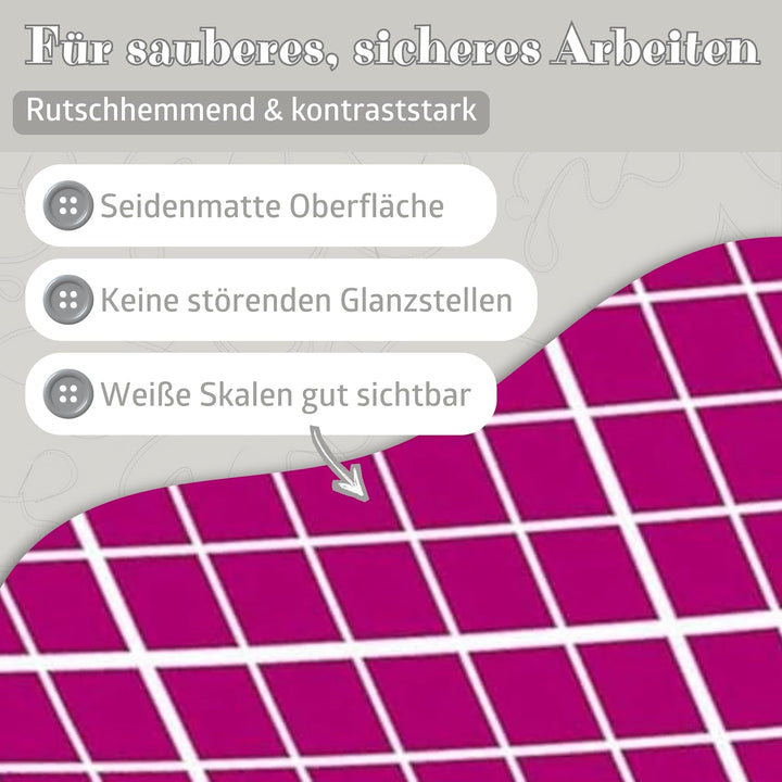 SEMPLIX Schneidematte A1 in Grün, Rosa, Grau, Türkis, Lila. Ideal fürs Basteln, Nähen und Patchworke