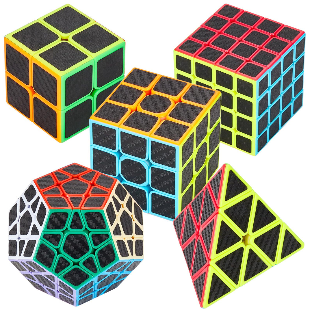 Coolzon Speed Cube Set Pyraminx + Megaminx + 2 x 2 + 3 x 3 x 3 + 4 x 4 5 Stück in Geschenkbox, Cubo,