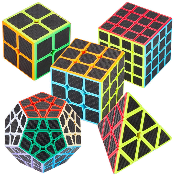 Coolzon Speed Cube Set Pyraminx + Megaminx + 2 x 2 + 3 x 3 x 3 + 4 x 4 5 Stück in Geschenkbox, Cubo,