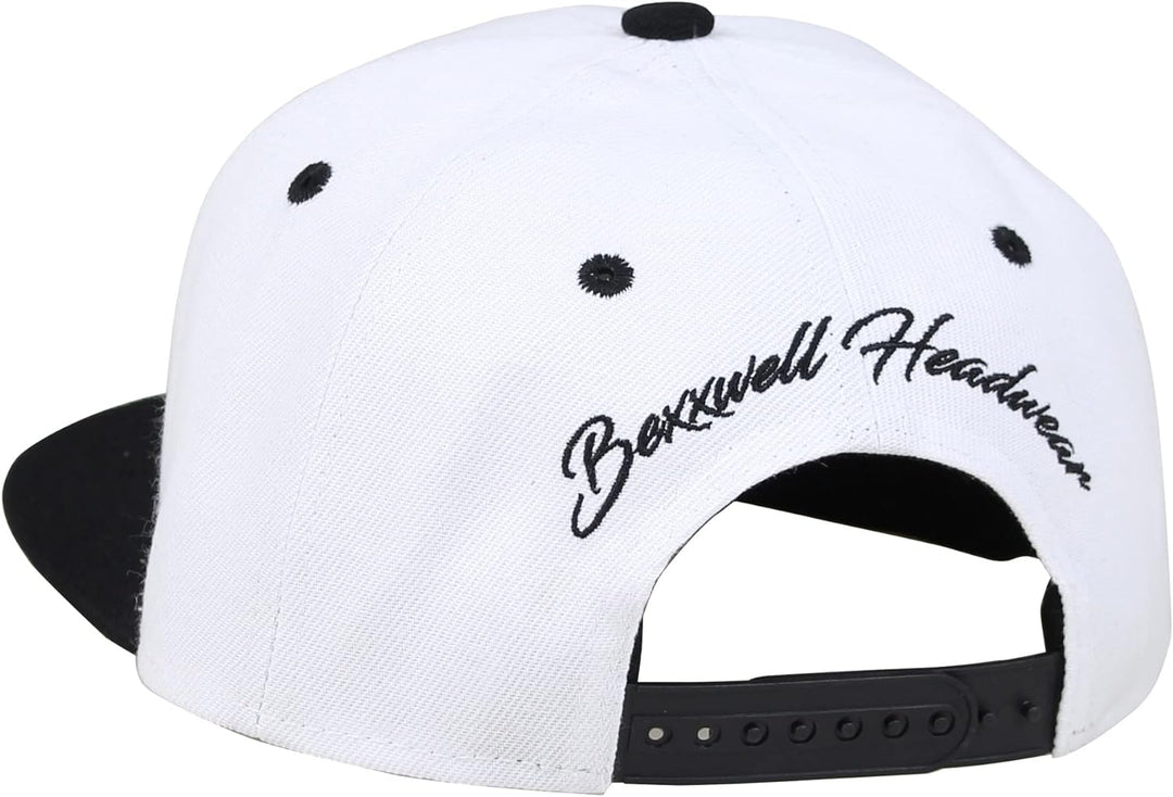 Bexxwell Snapback Cap Weiss/Schwarz mit 3D-Stickerei (optimale Passform, Kappe, White, Black, 3D-Emb