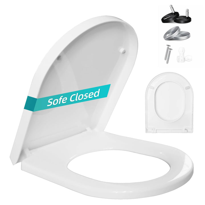 Toilettendeckel mit Absenkautomatik, WC Sitz mit Absenkautomatik, Klodeckel mit Quick Release Funkti