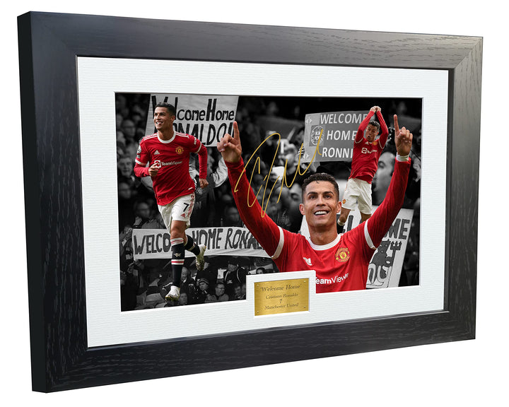 Kitbags & Lockers Bilderrahmen mit Autogramm von Cristiano Ronaldo Manchester United, 30,5 x 20,3 cm