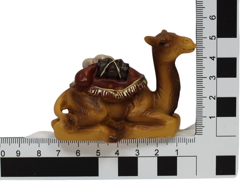 ZICOM Krippenfigur Miniaturfigur Kamel liegend Höhe 5,4cm handbemalt Polyresin Modellbau und Puppenh