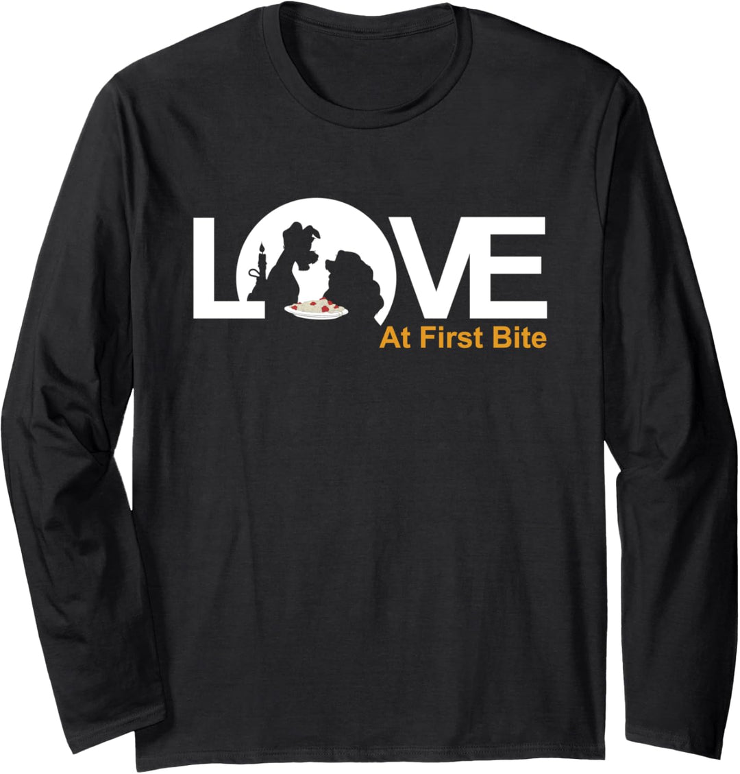 Disney Lady and The Tramp Love at First Bite Silhouette Langarmshirt