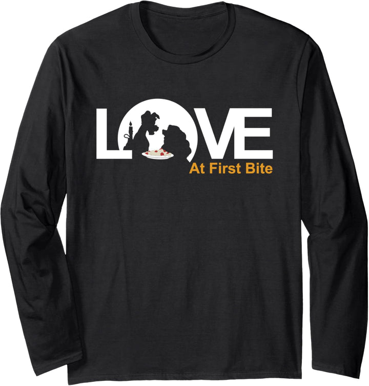 Disney Lady and The Tramp Love at First Bite Silhouette Langarmshirt