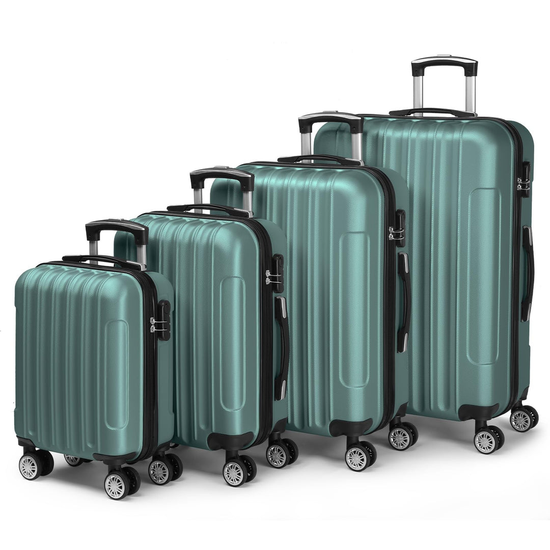 LALAHO Kofferset 4 teilig Hartschale, Koffer Set aus ABS, Reisekoffer mit Rollen Gross, Hartschalenk