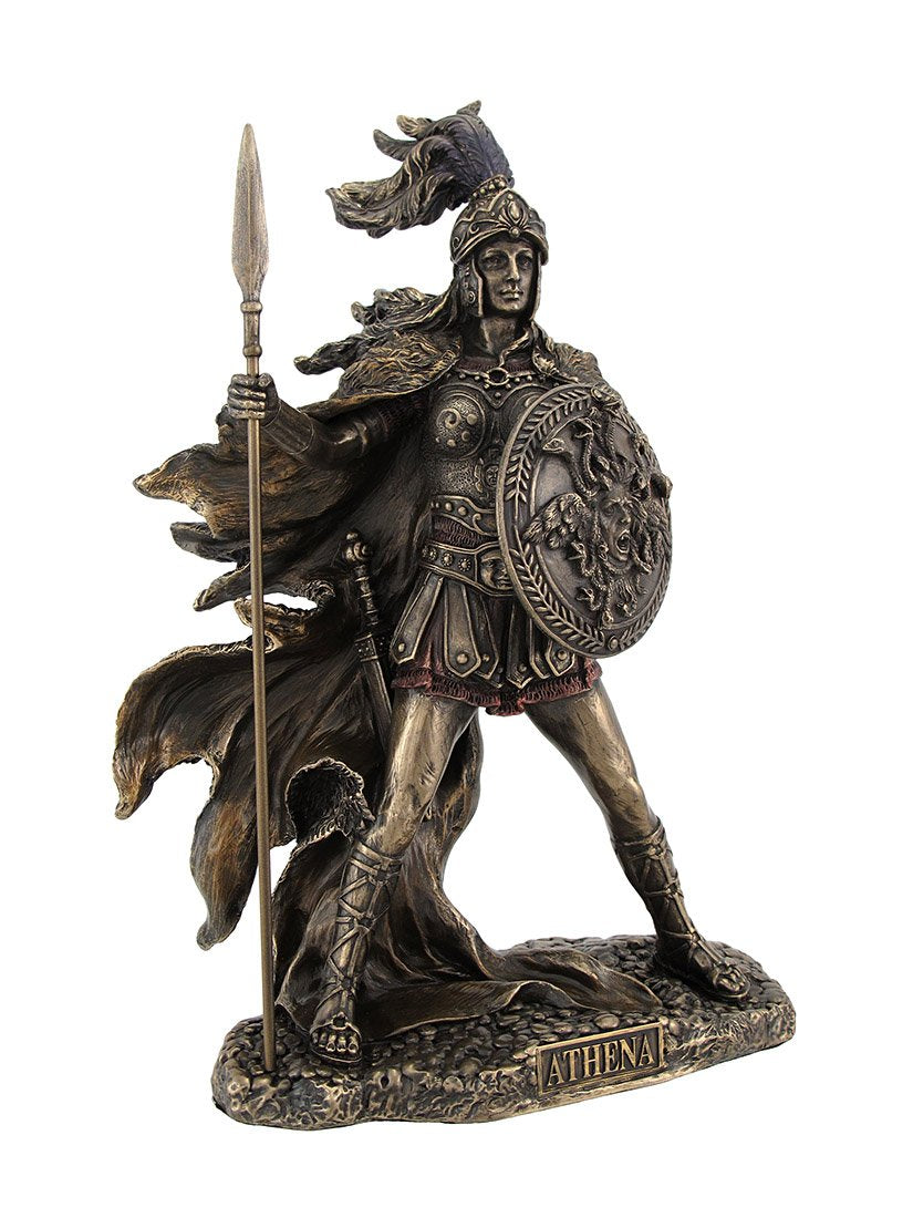 Bronzed Athena Goddess of Wisdom and War Statue by Things2Die4