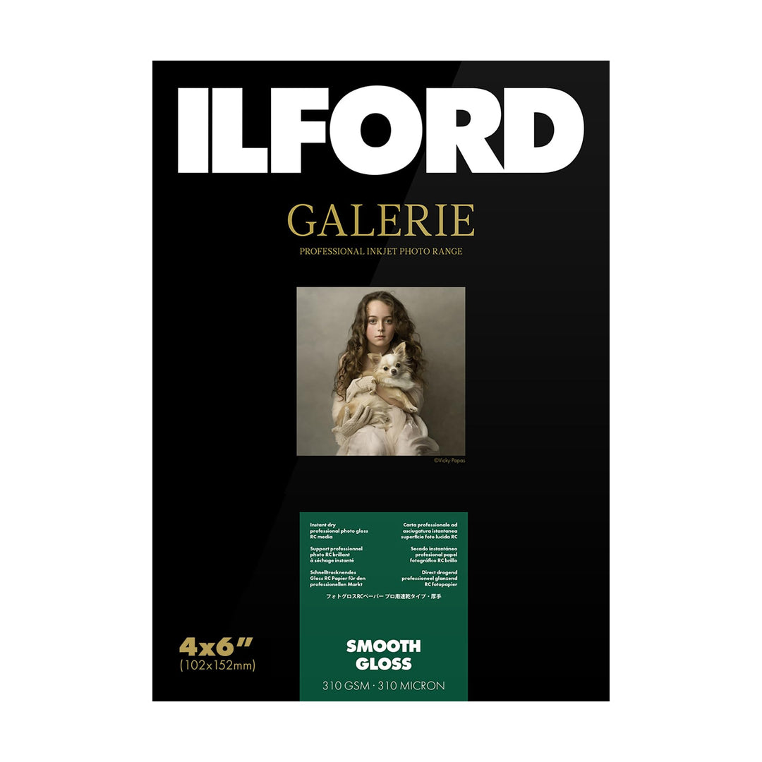 Ilford 2001730.0 Prestige Smooth Gloss Paper, 310g, 100 Blatt, 10 x 15 cm 4x6" - 100 Blatt, 4x6" - 1