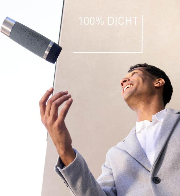 Emsa N20223 Travel Mug Classic Isolierbecher 0,5 Liter | neuer Komfort-Schraubverschluss | Edelstahl