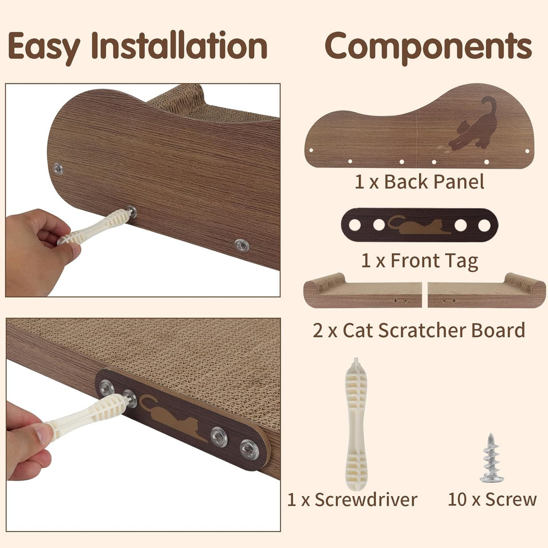 Kratzbrett für Katzen von 5-8kg – 60x30cm Kratzpappe aus hochdichter Wellpappe – Katzenschlafsofa zu