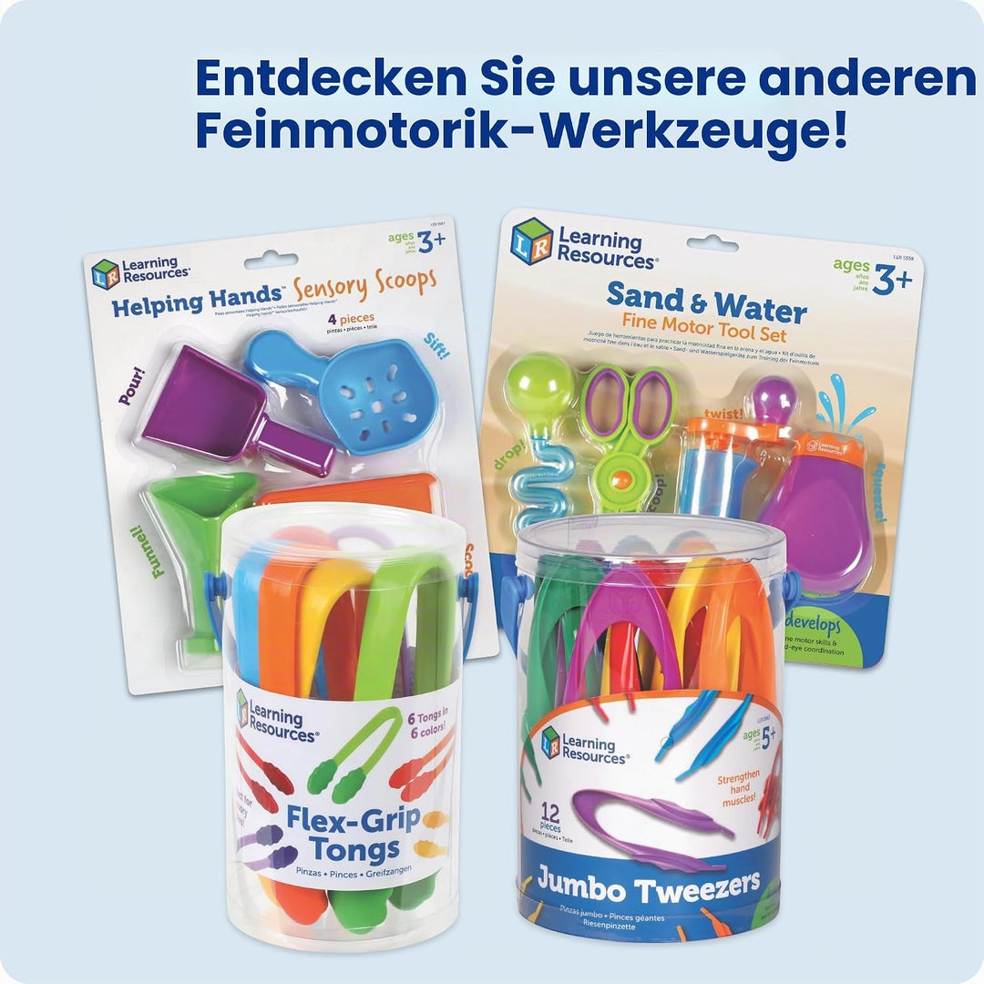 Learning Resources Flex Grip Tongs Pinzette Feinmotorik Greifwerkzeug Set für Vorschule und Kita Han