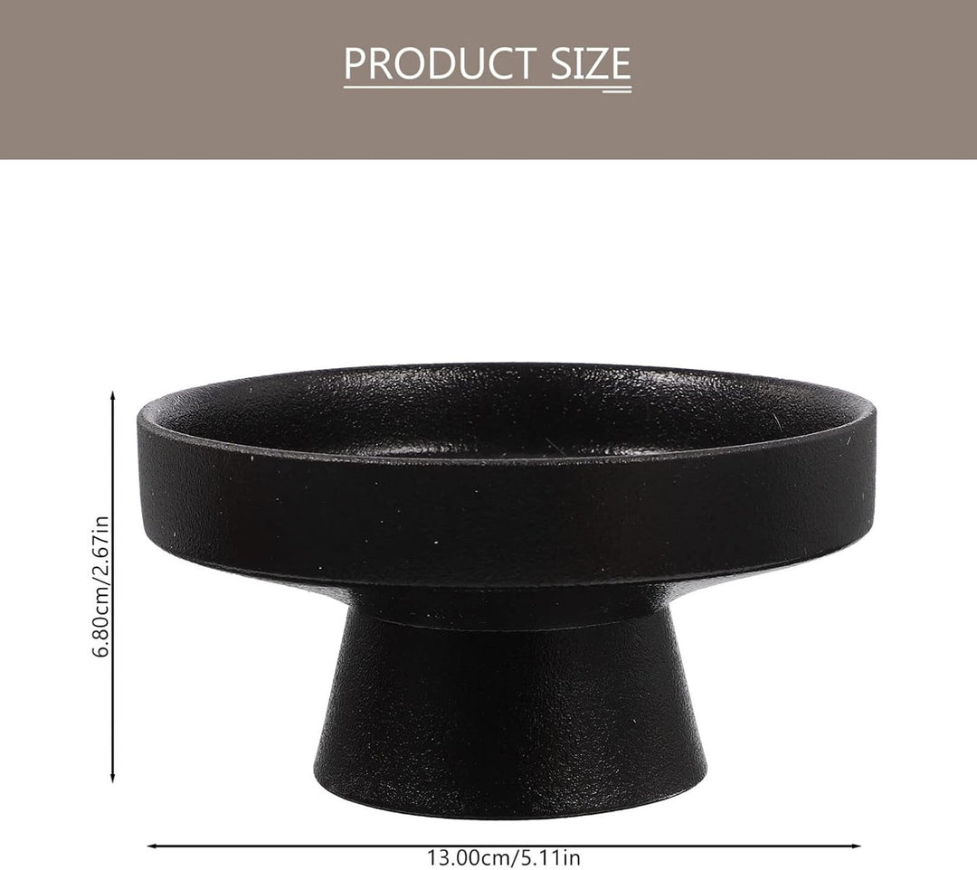 Alipis Hoher Boden Schwarze Obstschale Servierteller Mit Füssen Keramik Belüftetes Design