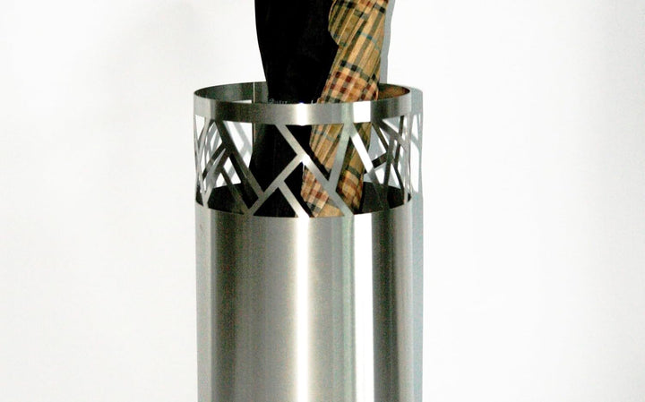 Regenschirmständer Design Fence, 49 x Ø 22,5 cm, Edelstahl mattiert, Marke: Szagato, Made in Germany