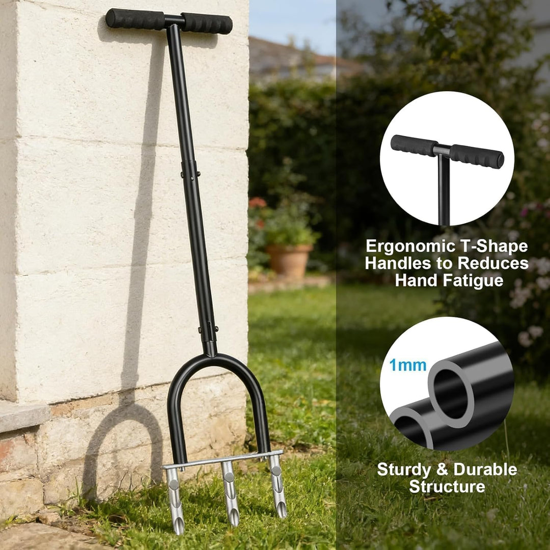 Aerifizierer für Rasen | 3 Hohlspoon Rasenbelüfter, Rasenspecht Aerifizierer - Premium Gartengerät z