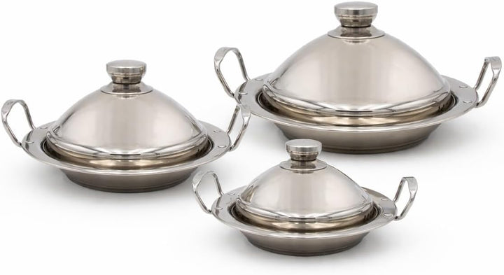 Marokkanische Tajine cocoWhite auswählbar in Ø 26/30/34 cm alle Herdarten Induktion (Ø34cm) Silber,