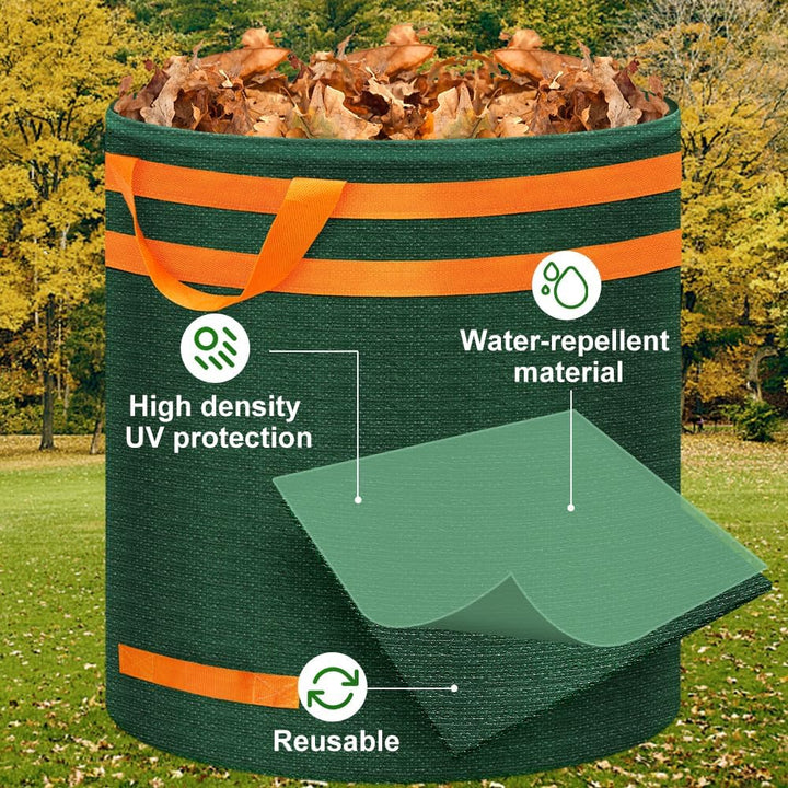 Eurhomewit Gartensack 272L 3er Set Gartenabfallsack Stabil, Laubsack Garten Sack Robust & Faltbar, G