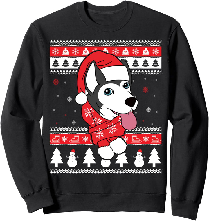 Husky Lustiger Hund Hässliche Weihnachten Geschenk Sweatshirt