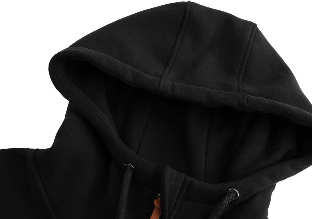 TrendiMax Damen Sweatjacke Kapuzenpullover Zip Hoodie Kapuzenjacke Winter Sweatshirt Jacke XXL Schwa