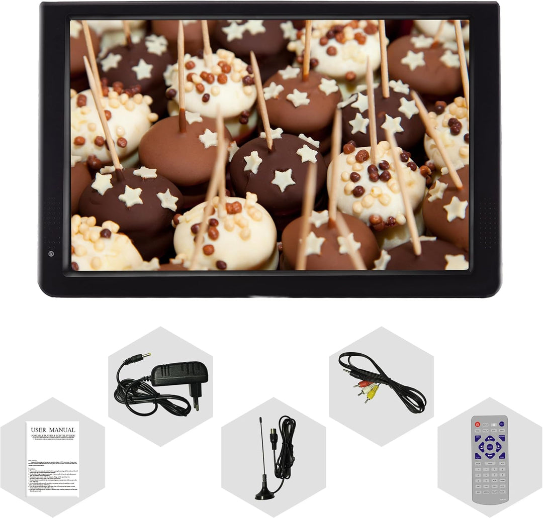 Tragbare Fernseher 10 Zoll HD LED Handheld Digital Analog TV mit 1500 mAh Akku