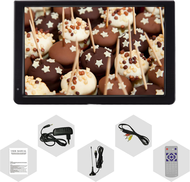 Tragbare Fernseher 10 Zoll HD LED Handheld Digital Analog TV mit 1500 mAh Akku