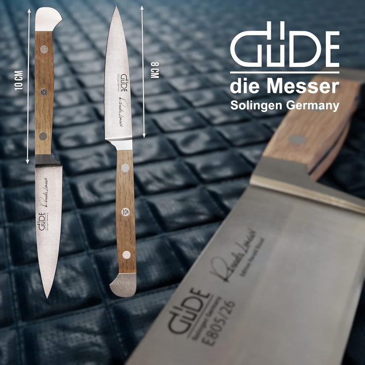 GÜDE Solingen - Spickmesser geschmiedet, 8 cm, Fasseichenholz, ALPHA FASSEICHE, Office Messer, Doppe