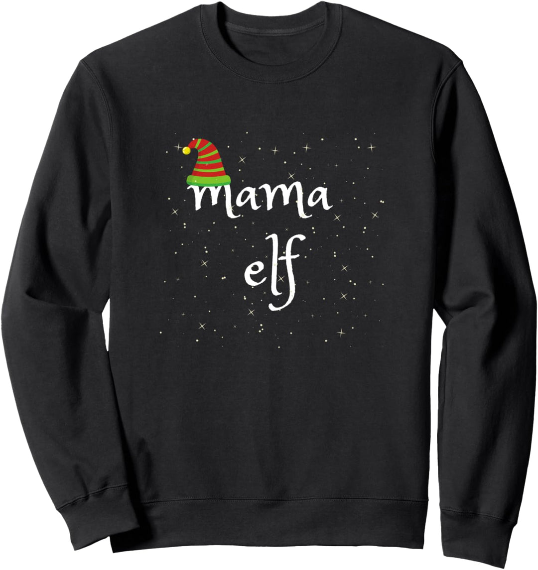 Mama Elf Weihnachtsgeschenke Santa Helper Hat Design Sweatshirt