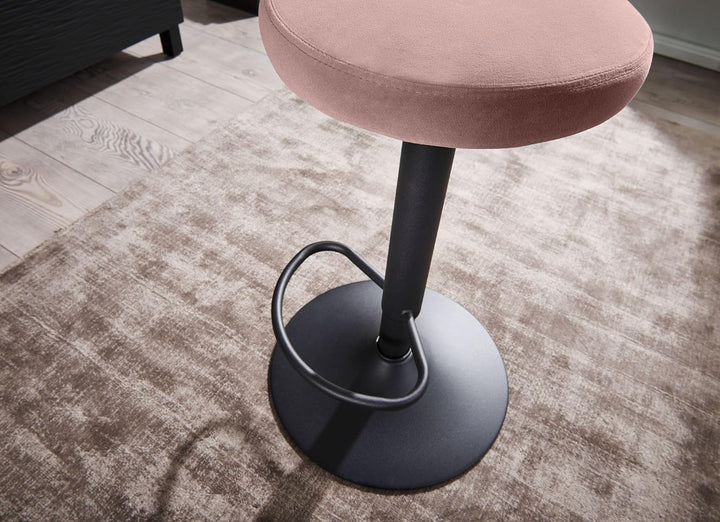 FineBuy Barhocker Samt Hocker ohne Lehne 58-79 cm | Küchenhocker Stoff/Metall 100kg | Design Barstuh
