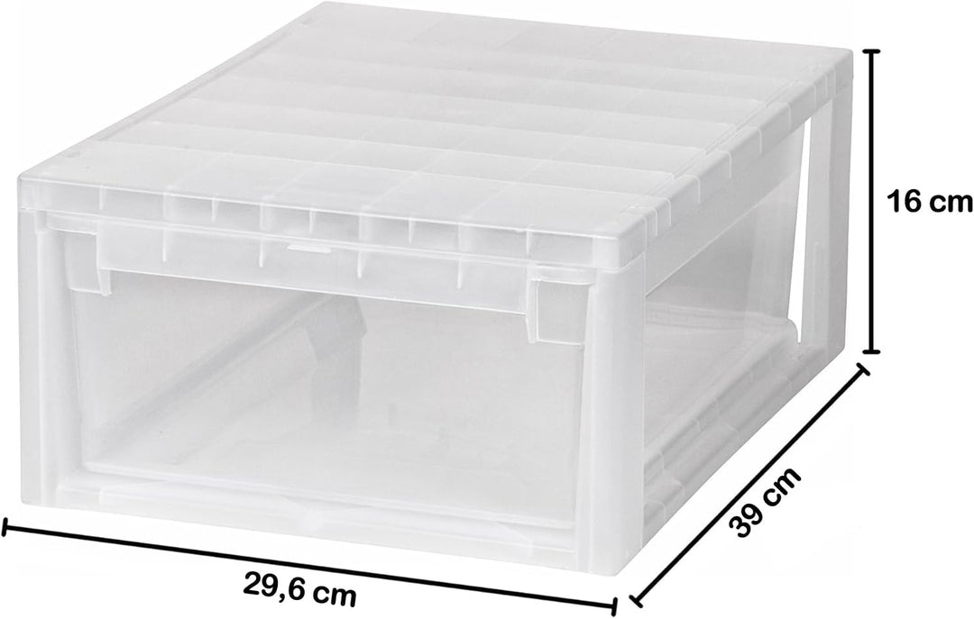 KREHER Schubladenbox mit 12 Liter Nutzvolumen in Grösse Medium (M) .Passend für z.B. Socken, Krawatt