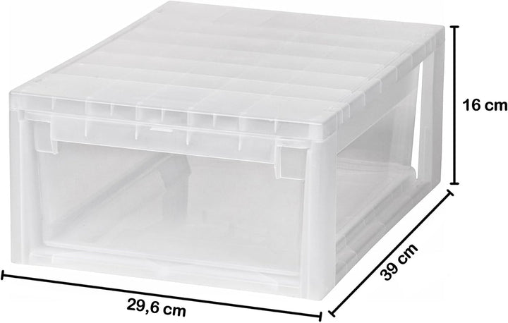 KREHER Schubladenbox mit 12 Liter Nutzvolumen in Grösse Medium (M) .Passend für z.B. Socken, Krawatt