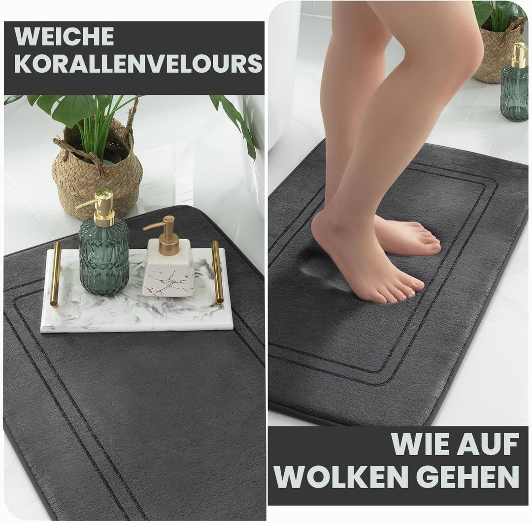 chakme Badematte rutschfest,Badezimmerteppich Weich Badteppich Saugfähige Badvorleger Duschvorleger