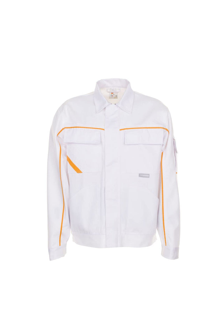 Planam Highline Herren Bundjacke reinweiss gelb Modell 2317 Grösse 64 Reinweiss/Gelb 64, Reinweiss/G