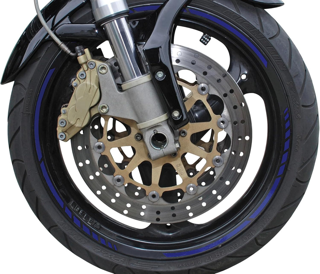 Foliatec PIN Striping Racing Felgenrandaufkleber Motorrad Zierstreifen Felgen Aufkleber, blau Blau 1