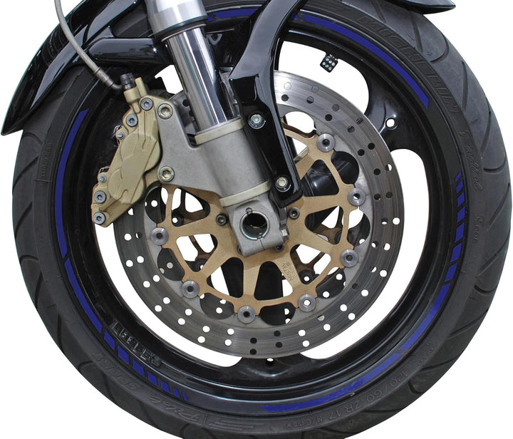 Foliatec PIN Striping Racing Felgenrandaufkleber Motorrad Zierstreifen Felgen Aufkleber, blau Blau 1