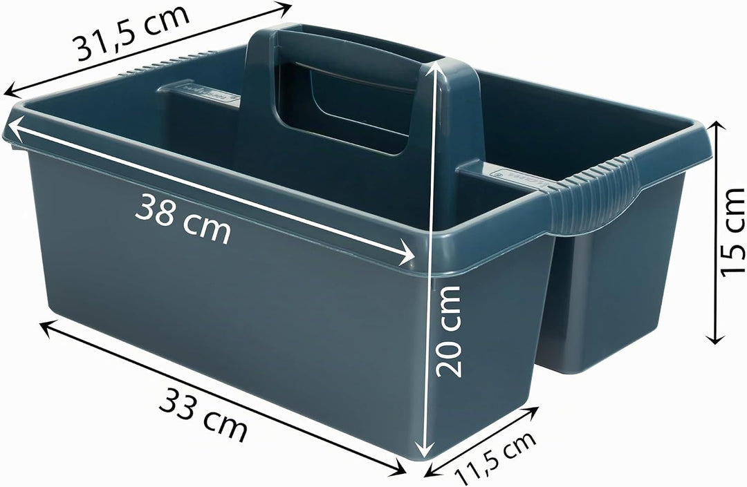 2x Tragbarer Organizer für Putzmittel 38x32x15 cm Dunkelblau Werkzeugträger Gartengerätekorb Schuhpu