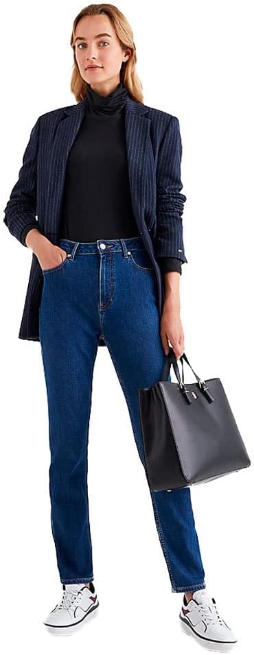 Tommy Hilfiger Damen Handtasche TH Timeless Work Bag aus Kunstleder Schwarz, Schwarz