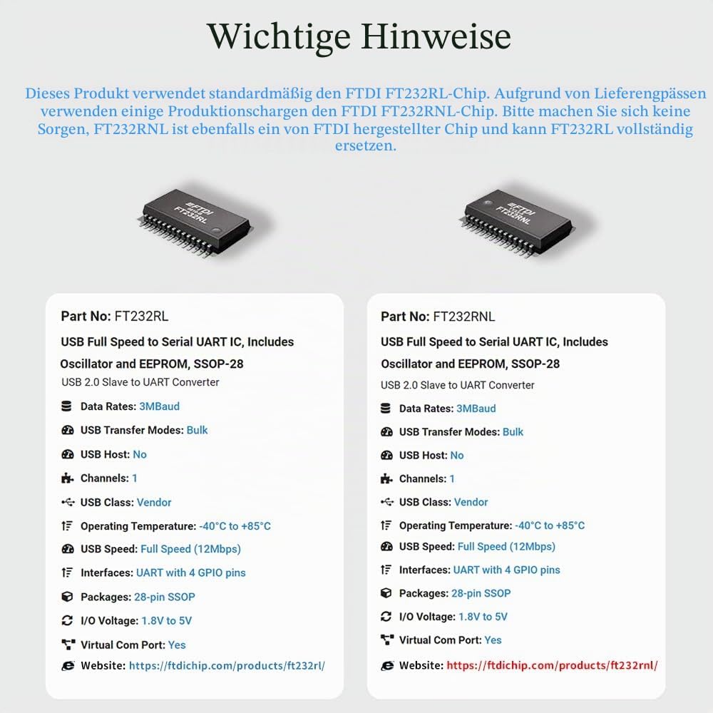 DSD TECH 3-IN-1-USB-zu-RS232-TTL-RS485-Adapter SH-U20A mit FTDI-FT232RL-Chip für Windows Liunx Mac O