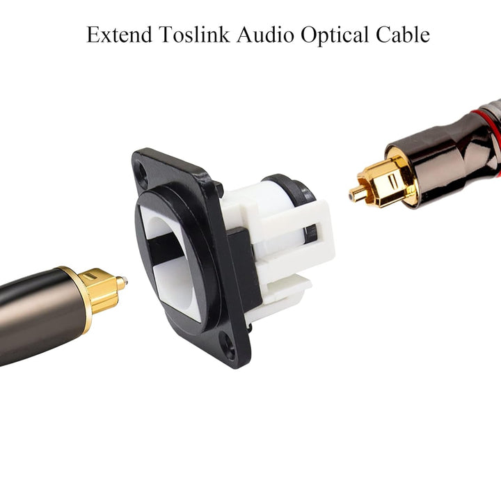 QIANRENON Toslink Audio Glasfaser Adapter Toslink Optical Buchse auf Buchse Panel-Montage-Koppler, Ü