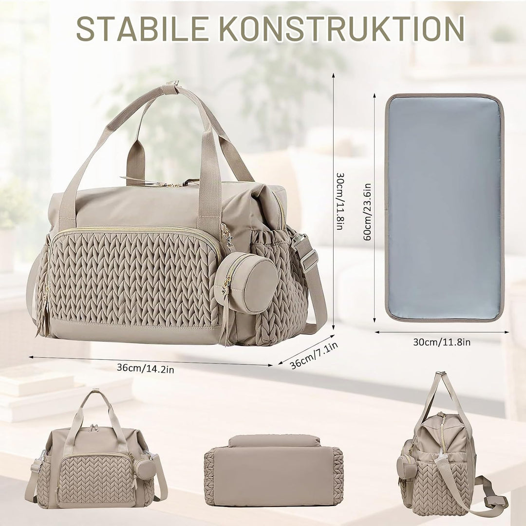 Multifunktionale Wickeltasche Gross, Mommy Bag Schultertasche mit Schnulleretui, Wasserdichte Baby W