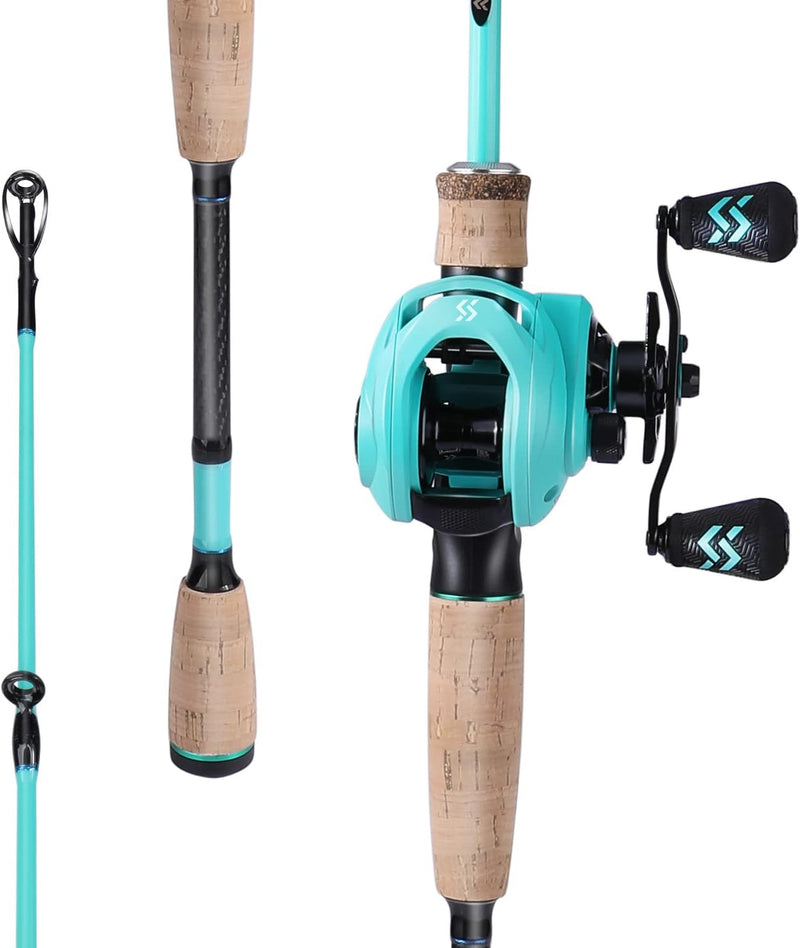 Sougayilang Baitcaster Combos, Leichte Baticasting Combo, 2 Abschnitte M/MH Baitcasting Rod Combo, 5