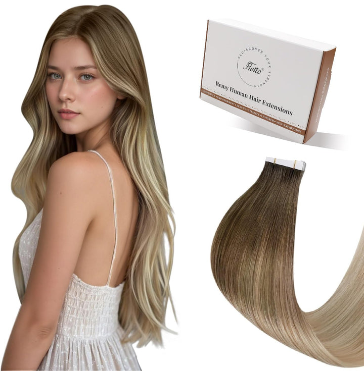 Hetto Tape in Extensions Echthaar Balayage Extensions Tape in Echthaar Remy Tape in Extensions Haarv