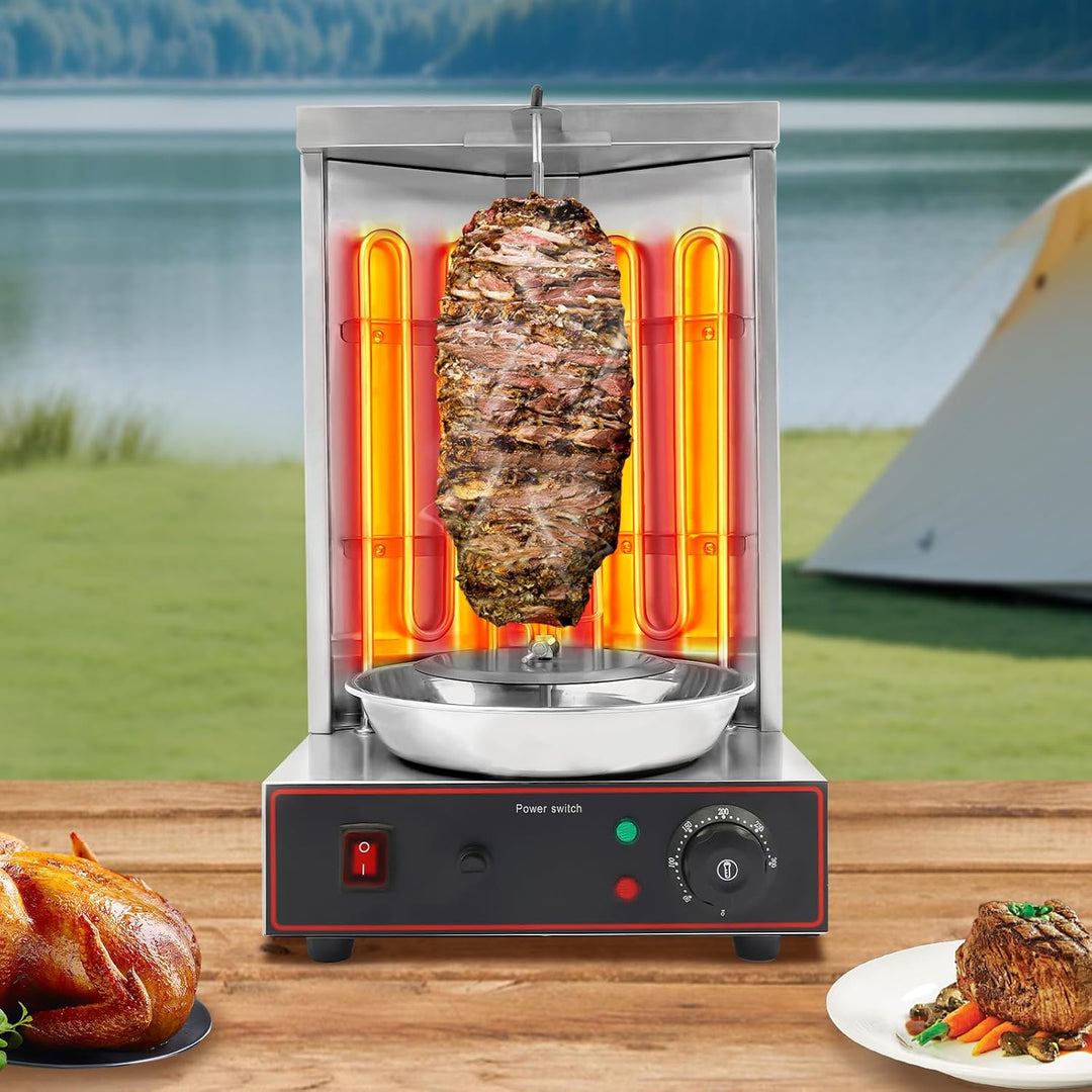 Shawarma Grill Professioneller 3000W 10kg Elektrogrill mit Edelstahl, Heizrohren &amp; automatischer 6 U