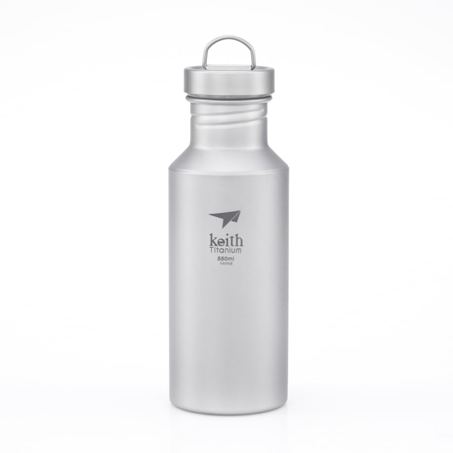 Keith Titanium Wasserflasche für Outdoor Camping Titan Sport Wasserkocher 550ml, 550ml