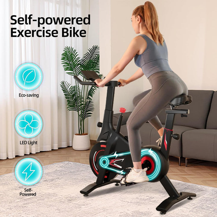 Bluearth Self-Powered Heimtrainer Fahrrad, leise Magnetischem Widerstand,max. 150KG, Schwarz